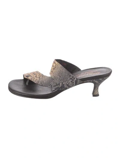 Pre-owned Donald Pliner Leather Animal Print Sandals In Neutrals