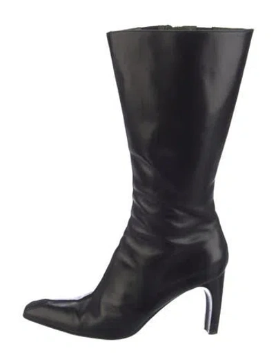 Pre-owned Donald Pliner Leather Boots In Black