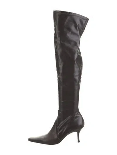 Pre-owned Donald Pliner Leather Boots In Black