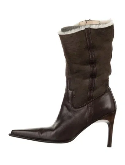 Pre-owned Donald Pliner Leather Boots In Brown