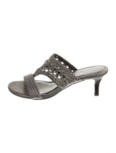 Pre-owned Donald Pliner Leather Braided Accents Sandals In Black