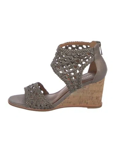 Pre-owned Donald Pliner Leather Braided Accents Sandals In Brown