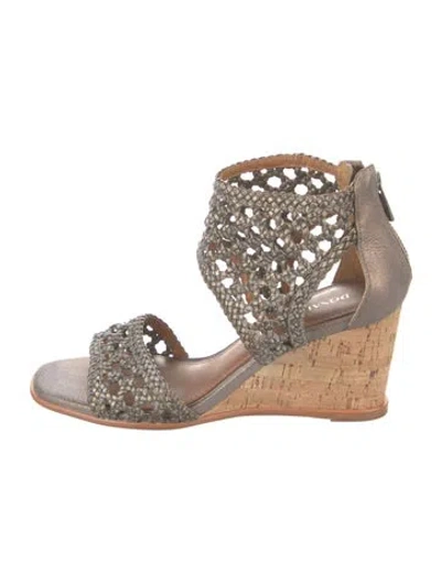 Pre-owned Donald Pliner Leather Braided Accents Sandals In Brown