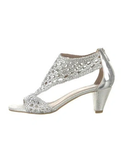 Pre-owned Donald Pliner Leather Braided Accents T-strap Sandals