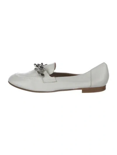 Pre-owned Donald Pliner Leather Chain-link Accents Mules In White