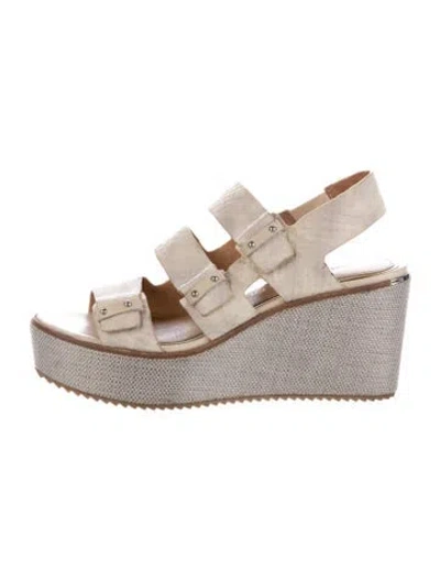 Pre-owned Donald Pliner Leather Colorblock Pattern Sandals In Yellow