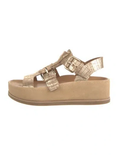 Pre-owned Donald Pliner Leather Espadrilles In Neutral