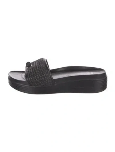 Pre-owned Donald Pliner Leather Flats In Black