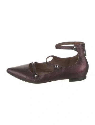 Pre-owned Donald Pliner Leather Flats In Metallic/purple