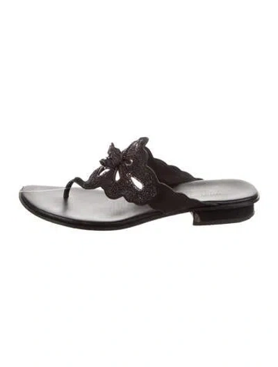 Pre-owned Donald Pliner Leather Flip Flops In Brown