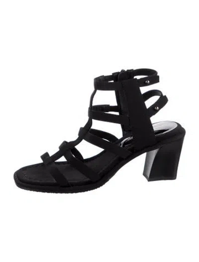 Pre-owned Donald Pliner Leather Gladiator Sandals In Black