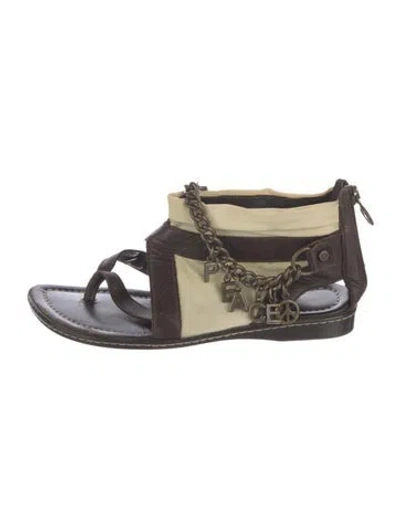Pre-owned Donald Pliner Leather Gladiator Sandals In Brown
