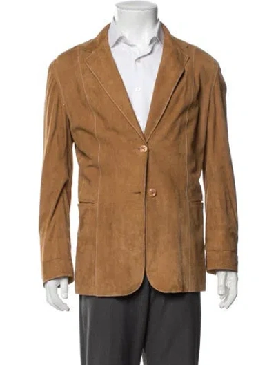 Pre-owned Donald Pliner Leather Jacket In Brown