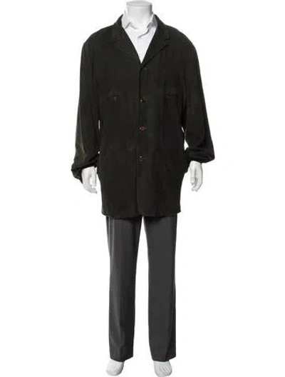 Pre-owned Donald Pliner Leather Jacket In Green