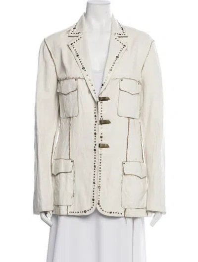 Pre-owned Donald Pliner Leather Jacket In Neutrals