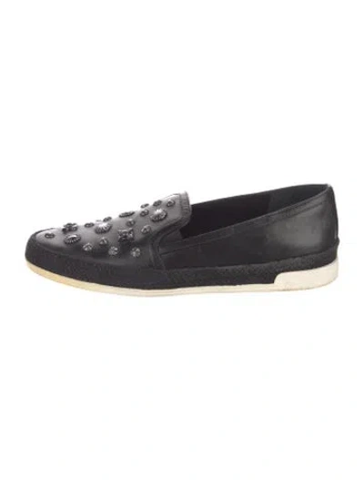 Pre-owned Donald Pliner Leather Loafers In Black