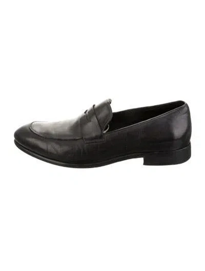 Pre-owned Donald Pliner Leather Loafers In Black