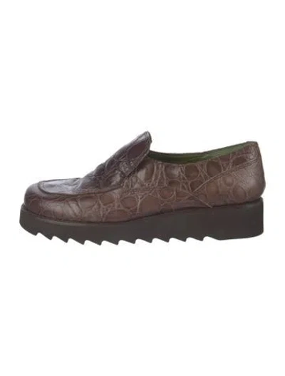 Pre-owned Donald Pliner Leather Loafers In Brown
