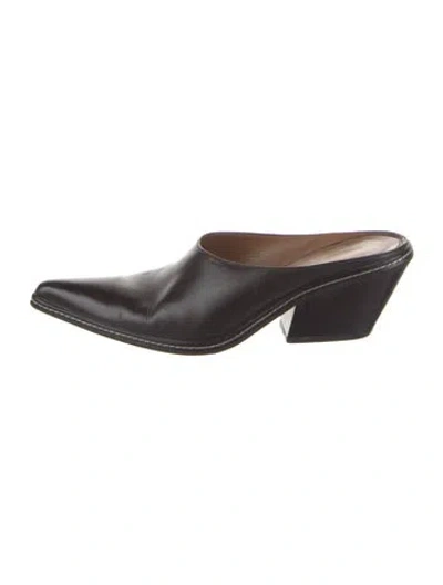 Pre-owned Donald Pliner Leather Mules In Black