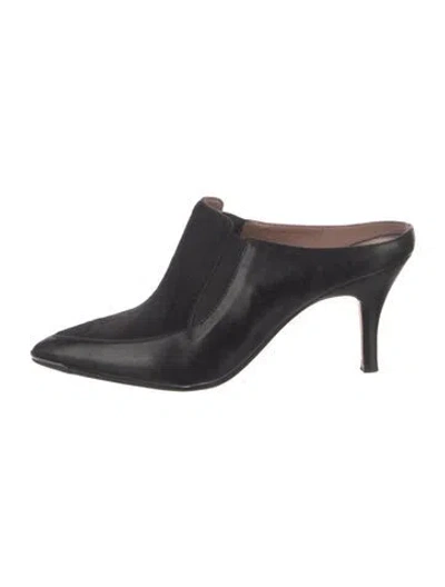 Pre-owned Donald Pliner Leather Mules In Black