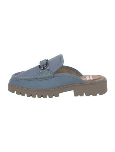 Pre-owned Donald Pliner Leather Mules In Blue