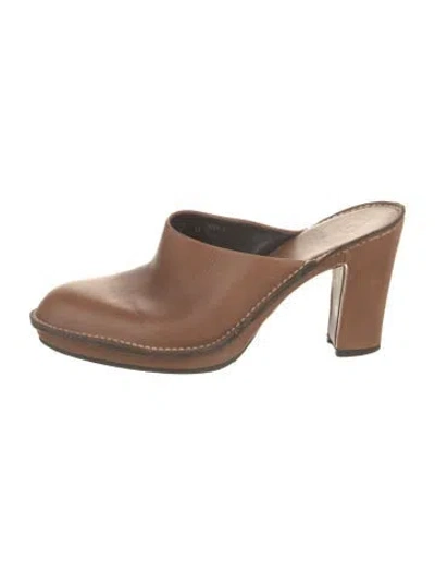 Pre-owned Donald Pliner Leather Mules In Brown