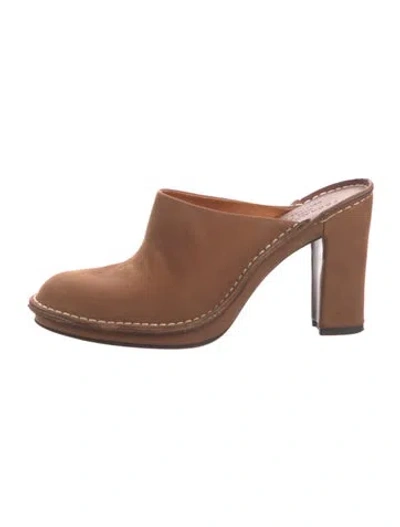 Pre-owned Donald Pliner Leather Mules In Brown