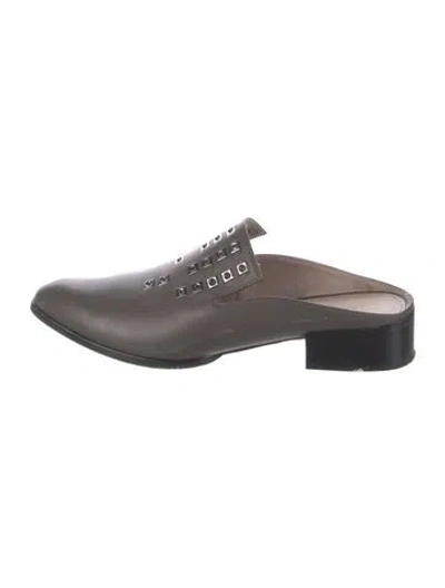 Pre-owned Donald Pliner Leather Mules In Gray