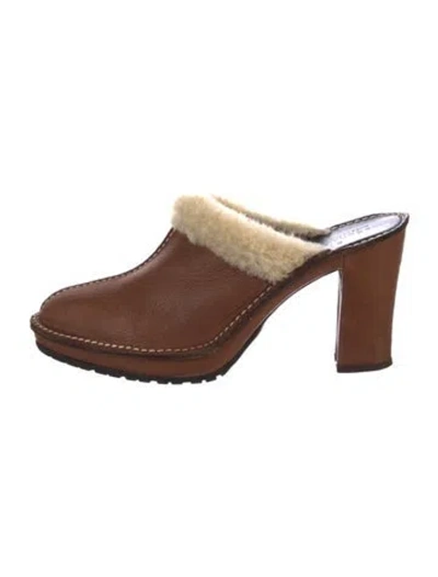 Pre-owned Donald Pliner Leather Mules In Purple