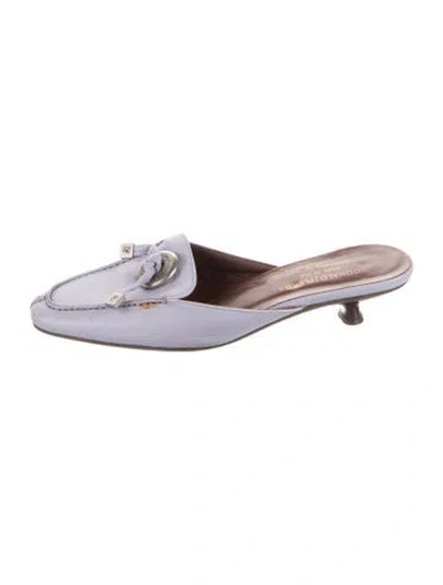 Pre-owned Donald Pliner Leather Mules In Purple