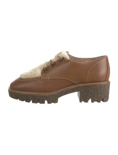 Pre-owned Donald Pliner Leather Oxfords In Brown