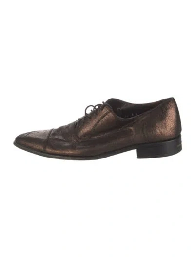 Pre-owned Donald Pliner Leather Oxfords In Brown