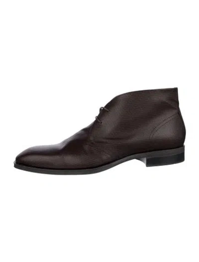 Pre-owned Donald Pliner Leather Patterned Boots In Brown