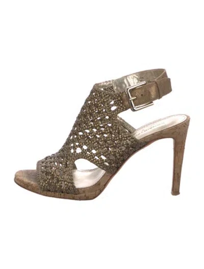 Pre-owned Donald Pliner Leather Patterned Sandals