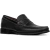 Donald Pliner Leather Penny Loafer In Black/black