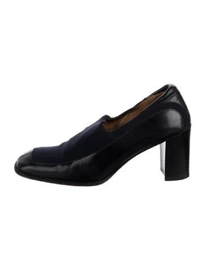 Pre-owned Donald Pliner Leather Pumps In Black/blue
