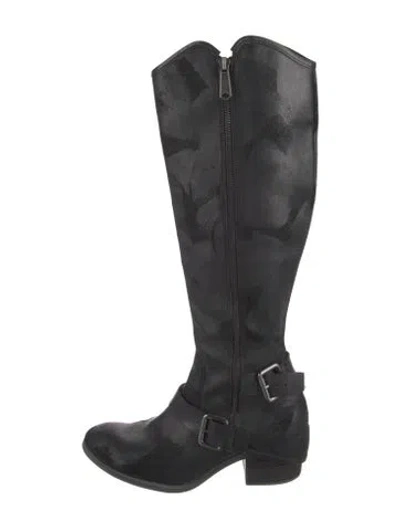 Pre-owned Donald Pliner Leather Riding Boots In Black