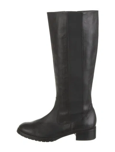 Pre-owned Donald Pliner Leather Riding Boots In Black
