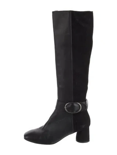 Pre-owned Donald Pliner Leather Riding Boots In Black