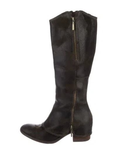 Pre-owned Donald Pliner Leather Riding Boots In Black