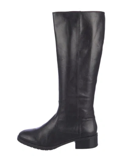 Pre-owned Donald Pliner Leather Riding Boots In Black