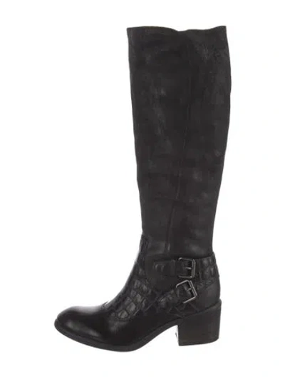 Pre-owned Donald Pliner Leather Riding Boots In Black