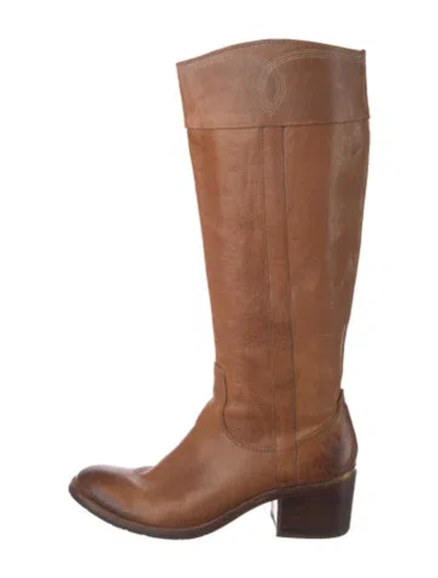 Pre-owned Donald Pliner Leather Riding Boots In Brown