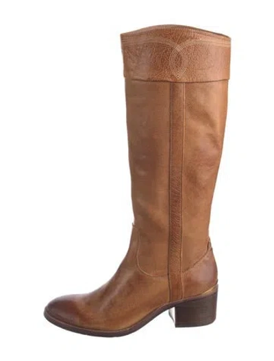 Pre-owned Donald Pliner Leather Riding Boots In Brown