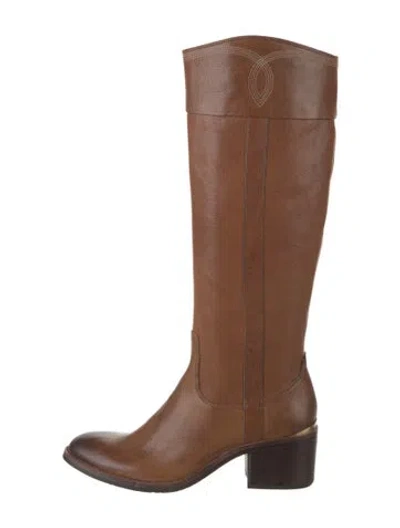 Pre-owned Donald Pliner Leather Riding Boots In Brown