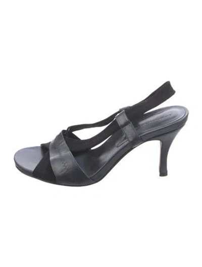 Pre-owned Donald Pliner Leather Sandals In Blue/metallic