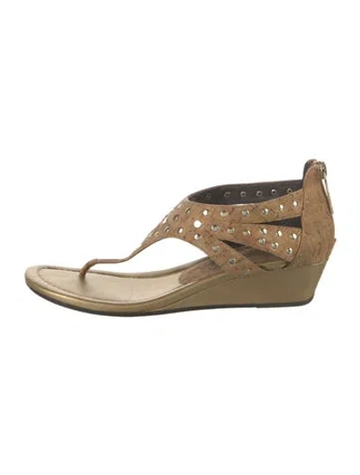 Pre-owned Donald Pliner Leather Sandals In Gold/neutrals