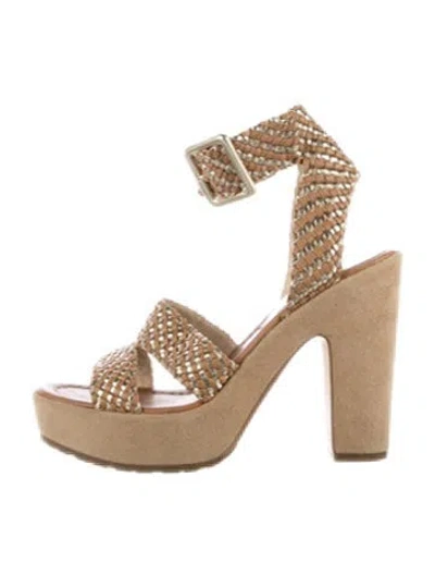 Pre-owned Donald Pliner Leather Sandals In Metallic/neutrals