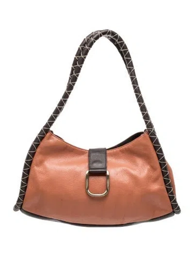 Pre-owned Donald Pliner Leather Shoulder Bag In Brown