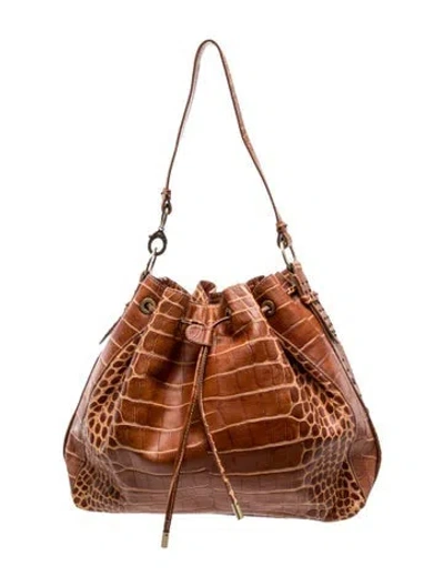 Pre-owned Donald Pliner Leather Shoulder Bag In Brown